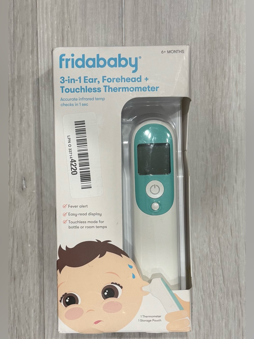 FridaBaby 3-in-1 Touchless Thermometer in Teal and White